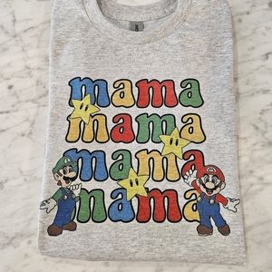 Mom shirt mario mama cute video gaming popular trending Luigi